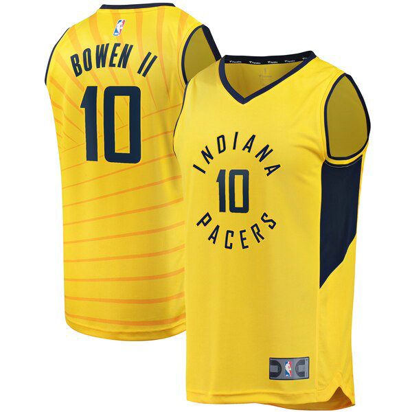 Maillot nba Indiana Pacers Statement Edition Homme Brian Bowen II 10 Jaune